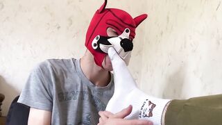 Puppy Twink Chokes on Bestie Feet Sucks Massive Uncut Cock Gushes Cum