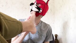 Puppy Twink Chokes on Bestie Feet Sucks Massive Uncut Cock Gushes Cum