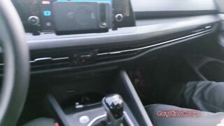 Cum Soaked Shirt Risky Car Jerk Cock Gush Destroyed