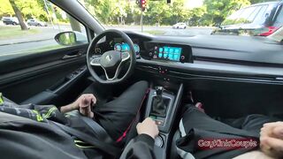 Cum Soaked Shirt Risky Car Jerk Cock Gush Destroyed
