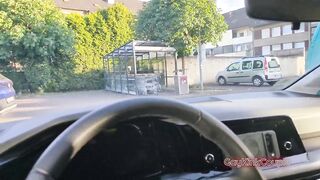 Cum Soaked Shirt Risky Car Jerk Cock Gush Destroyed