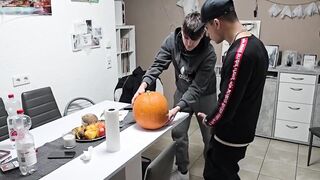 Gay Boys Ravaged Halloween Pumpkin Big Dicks Cum Gush Destroyed