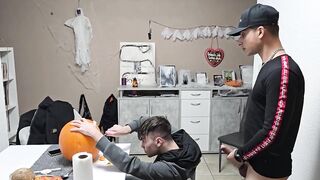 Gay Boys Ravaged Halloween Pumpkin Big Dicks Cum Gush Destroyed