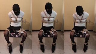 Chair Tied Hitachi Wrecked Sissy Cums Gushing Dripping