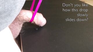 Ribbon Choked Cock Brushed to Gushing Stamina Cum Blast