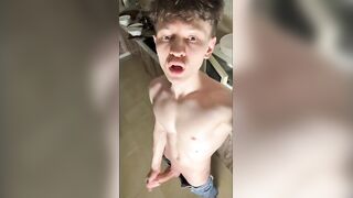 Kitchen Twink Jerks Fat Uncut Cock Jeans Down Gushes Massive Load