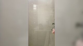 Sweaty Latino Jock Gushes Thick Cum Down Steamy Shower Glass