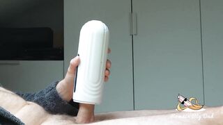 Romain Big Dad's Monster Cock Slams Fleshlight Gushes Cum Flood