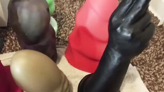 Monster Purple Dildo Wrecks Ass Gapes Squirt Gush