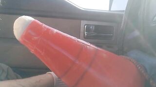 Straight Hunk's Ass Destroyed by Giant Cone in Beach Truck Cum Gush
