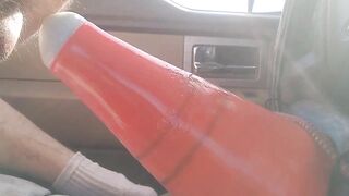 Straight Hunk's Ass Destroyed by Giant Cone in Beach Truck Cum Gush