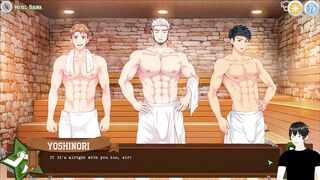 Goro Dom Crushes Naoto Ass in Sauna Bareback Gush Fest
