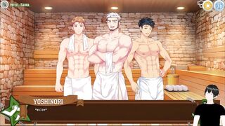 Goro Dom Crushes Naoto Ass in Sauna Bareback Gush Fest