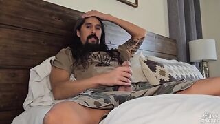 Longhair Bearded Maxx Gushes Huge Cumshot Destroyed Balls