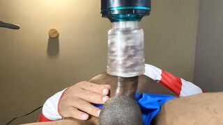 Automasturbator Drains Masked BBC Beast Gushing Loud Cumshot