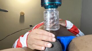 Automasturbator Drains Masked BBC Beast Gushing Loud Cumshot