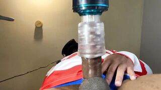 Automasturbator Drains Masked BBC Beast Gushing Loud Cumshot