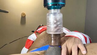 Automasturbator Drains Masked BBC Beast Gushing Loud Cumshot
