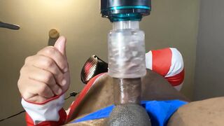 Automasturbator Drains Masked BBC Beast Gushing Loud Cumshot