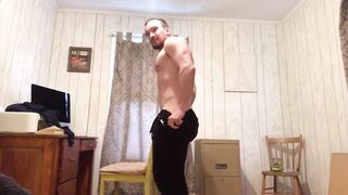 Huge Cock Strip Tease Beast Gushes Cum Destroys Holes