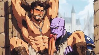 Dark Gay Servants Monster Purple Cock Ruins Kings Gushing Cum