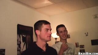 Frat Bros Pants Yanked Down Choked Gushing Cum Dorm Destroyed
