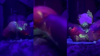 Glow Painted Ebony Jock Strokes BBC to Dripping Ruin