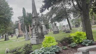 Public Park Big Dick Teen Gushes Cum All Over Cute Statue Bunny Watches