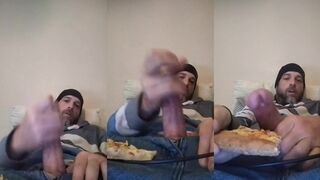 Gushing Cum Topping Destroys Pizza Slice Hot Load Blast