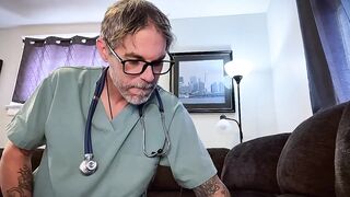 Tattooed Doc Destroys Patient Hole Gushing Cum Flood