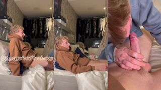 Jock's Huge Uncut Cock Deepthroats Twink Till Gushing Cum Destroyed