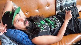 Stoner Daddy Maxx Gushes Huge Couch Cumshot Destroyed