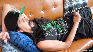 Stoner Daddy Maxx Gushes Huge Couch Cumshot Destroyed