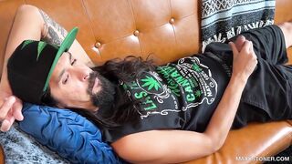 Stoner Daddy Maxx Gushes Huge Couch Cumshot Destroyed