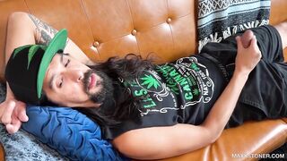 Stoner Daddy Maxx Gushes Huge Couch Cumshot Destroyed