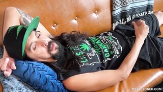 Stoner Daddy Maxx Gushes Huge Couch Cumshot Destroyed