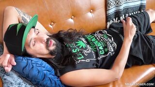 Stoner Daddy Maxx Gushes Huge Couch Cumshot Destroyed