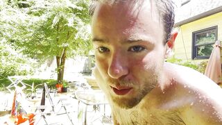 Straight Skater Drenched My Ass Garden Then Shower Gushed Thick Facial