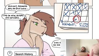 Desperate Gay Furry Slut Shoves Bookbag Toy Up Ass Gushing