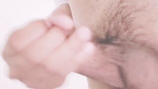 Korean Twink Jerks Veiny Asian Dick To Explosive Cum Gush Closeup