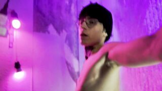 Cute Glasses Muscle Boy Ass Out Handjob Cum Gusher Destroyed