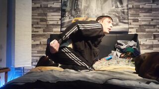 Horny Boys Tight Tracksuit Pussy Gushing Cum Destroyed