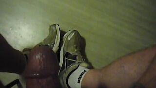 Morning Big Cock Blast Drowns Hot Adidas Sneakers In Thick Cum
