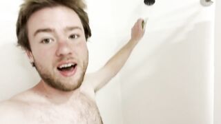 GRWM Raw Footage cum drip Solo guy moans Big Dick Shower sex