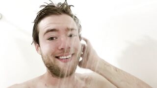 GRWM Raw Footage cum drip Solo guy moans Big Dick Shower sex