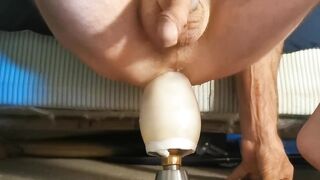 Private Video Giant dildo rips tight gay hole wide open