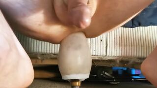 Private Video Giant dildo rips tight gay hole wide open
