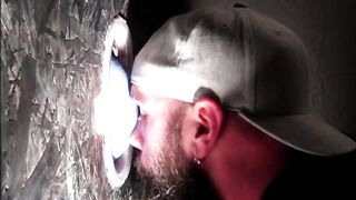 Daddy Feeds me his Thick Load Glory Hole Blowjob