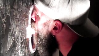 Daddy Feeds me his Thick Load Glory Hole Blowjob