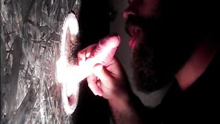 Daddy Feeds me his Thick Load Glory Hole Blowjob